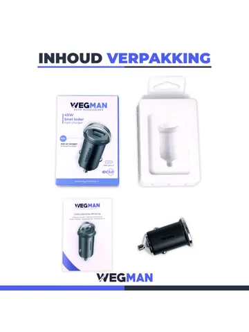 Wegman 45W Autolader USB C & USB A