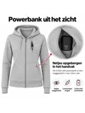 Infrarood Verwarmde Zipper Hoodie – Dames  Grijs