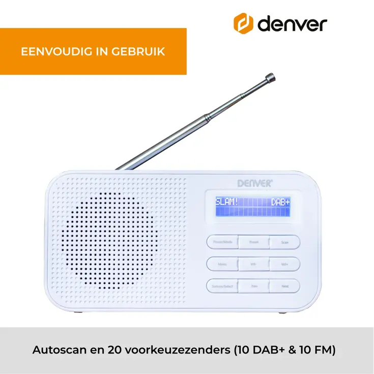 DAB+/FM Radio Alarmfunctie Werkt op AA-batterijen