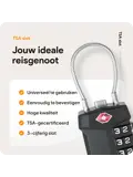 TSA slot met staalkabel voor bagage – 2 stuks
