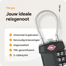 TSA slot met staalkabel voor bagage – 2 stuks