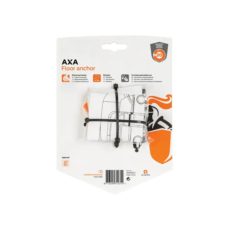 Axa muur/vloer anker ART4 grijs