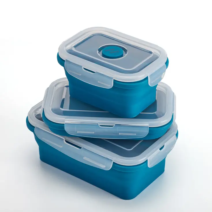 3-delige Opvouwbare Lunchboxset Silicone
