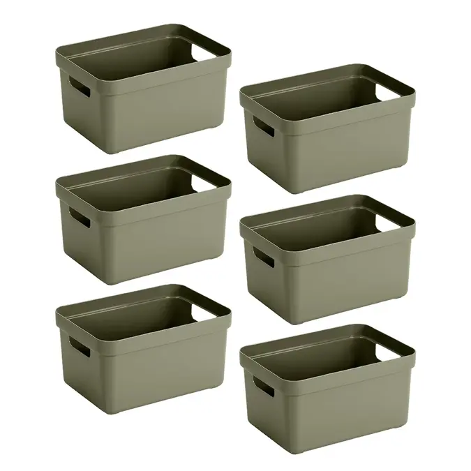 Sigma home - Opbergbox - 5L groen - 6-delig