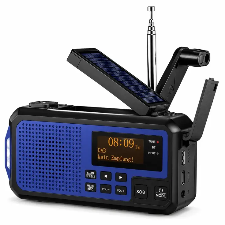 Noodradio DAB+/FM - 5000mAh - Solar Opwindbaar