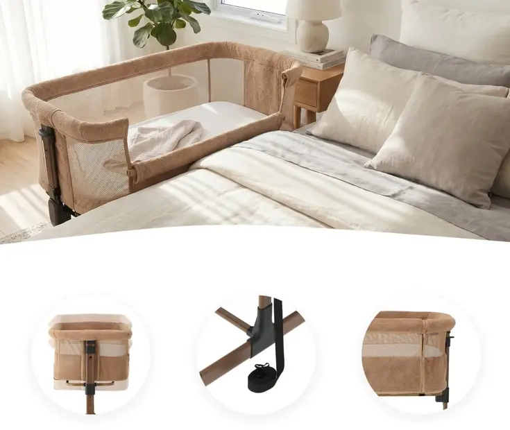 Snoozy Teddy Co Sleeper - Verstelbaar frame