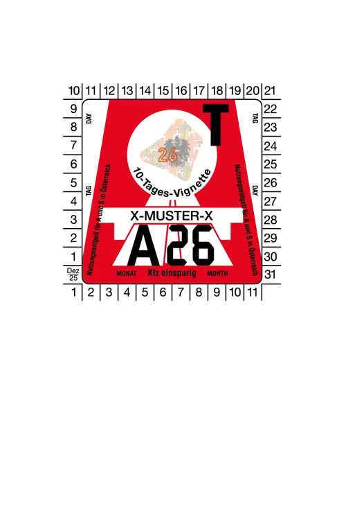 Vignet Oostenrijk Motor 10 dagen 2026 - ANWB