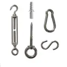 Schaduwdoek vierkant - 3x3m - 5-delig