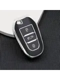 TPU Sleutelhoesje voor Peugeot zwart B3
