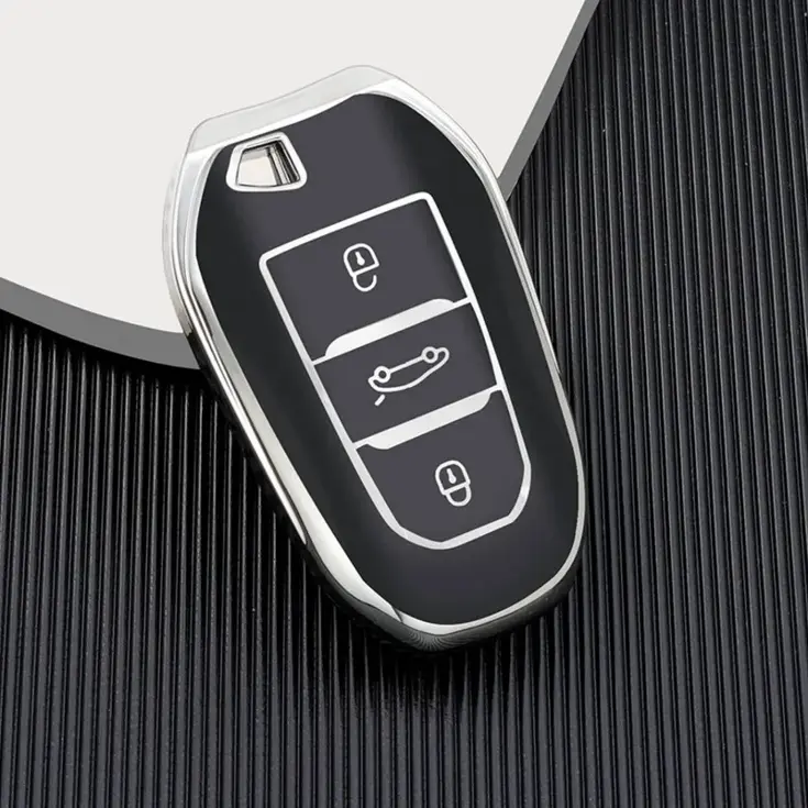 TPU Sleutelhoesje voor Peugeot zwart B3