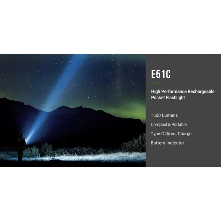Nextorch E51C Zaklamp Oplaadbaar – 1600 Lumen