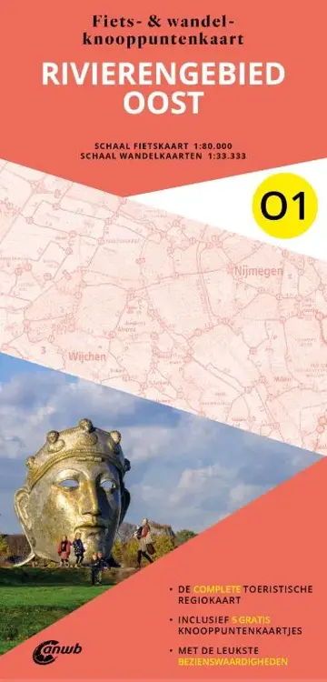 ANWB Fiets en wandelknooppuntenkaart O1 Rivierengebied oost