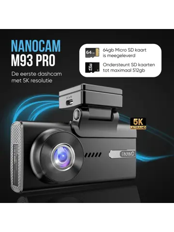 M93 Pro 5K Touch Wifi GPS 64gb dashcam