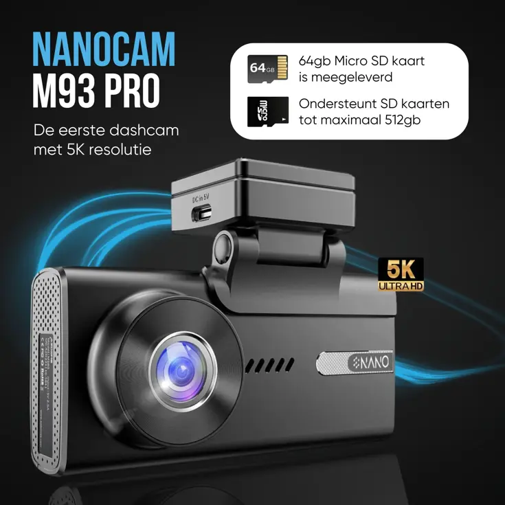 M93 Pro 5K Touch Wifi GPS 64gb dashcam