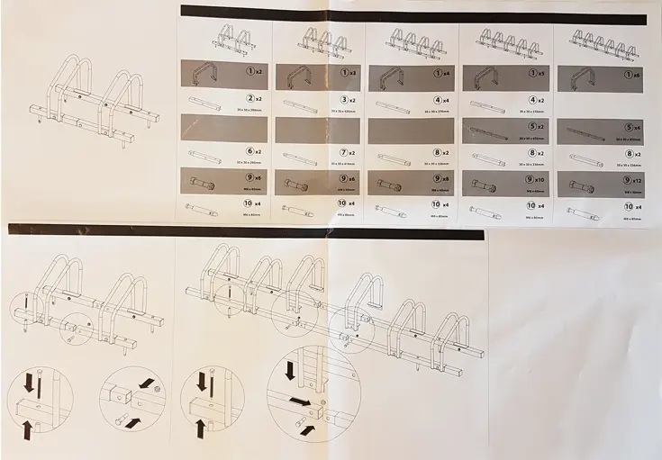 IVOL Fietsenrek voor 4 fietsen - Zwart