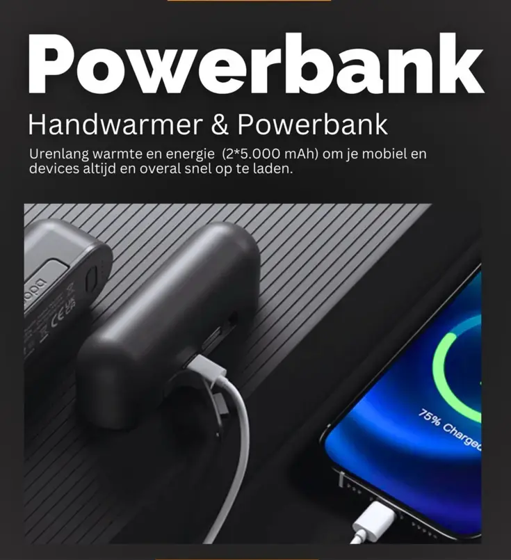 Herbruikbare Handwarmers met Powerbank