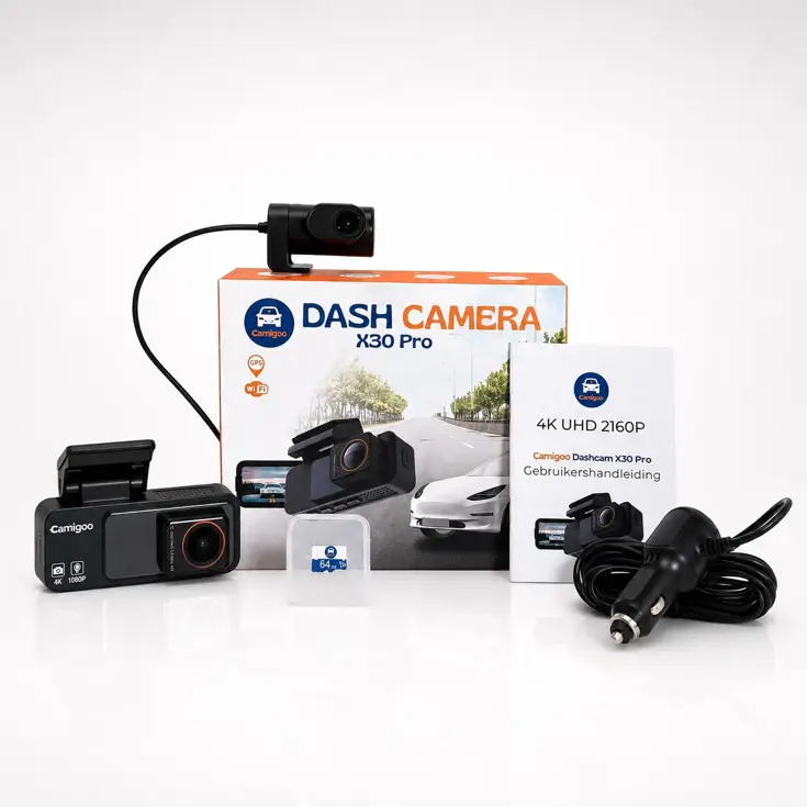2CH Dashcam - WiFi GPS 4K 64GB - X30 Pro Dashcam
