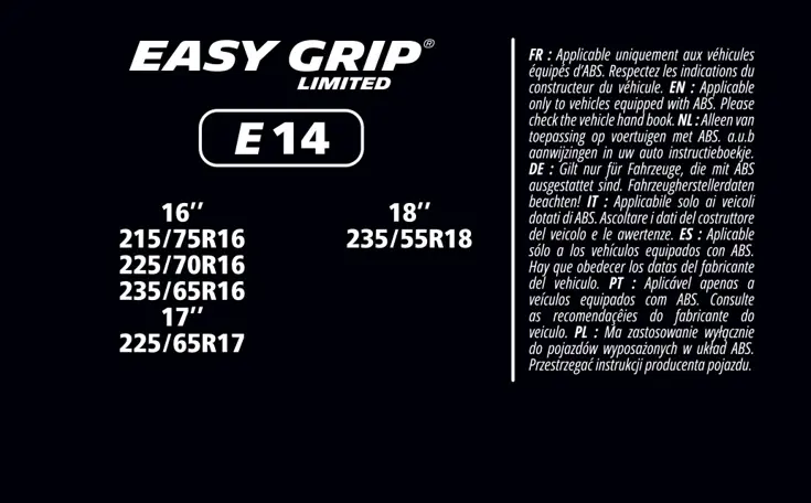 Sneeuwkettingen - Easy Grip - EG-E14