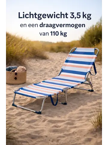 Ligbed Aluminium 3-Standen Opvouwbaar -