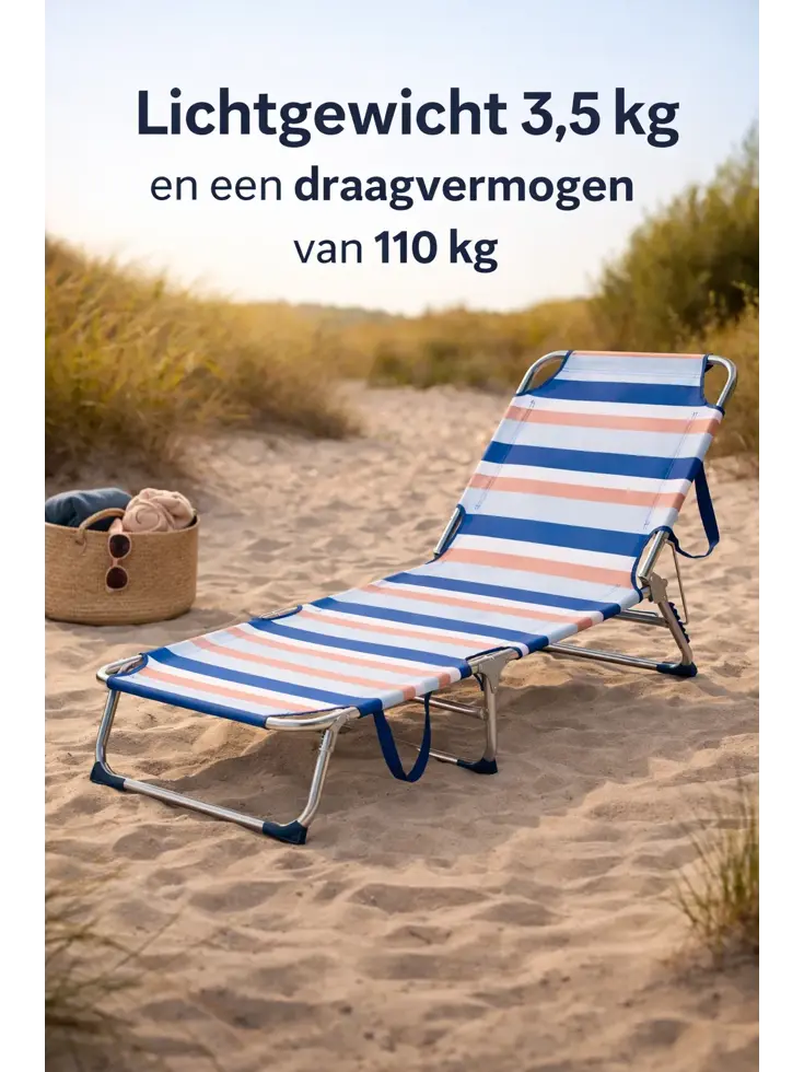 Ligbed 2x - Aluminium - Opvouwbaar -
