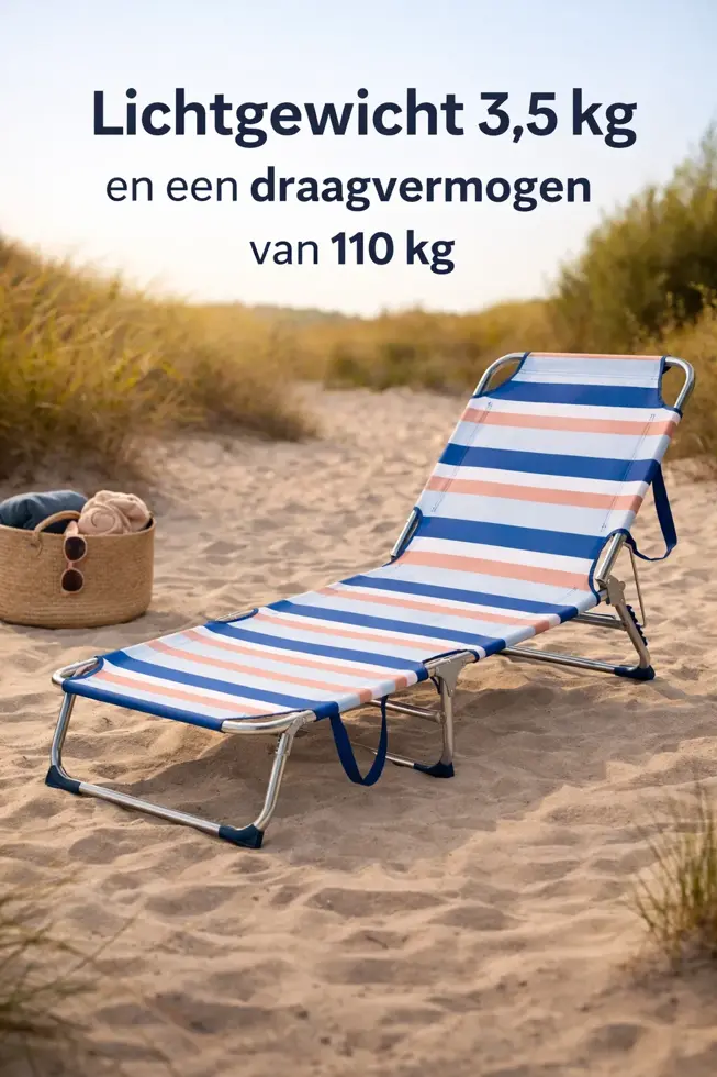 Ligbed Aluminium 3-Standen Opvouwbaar -
