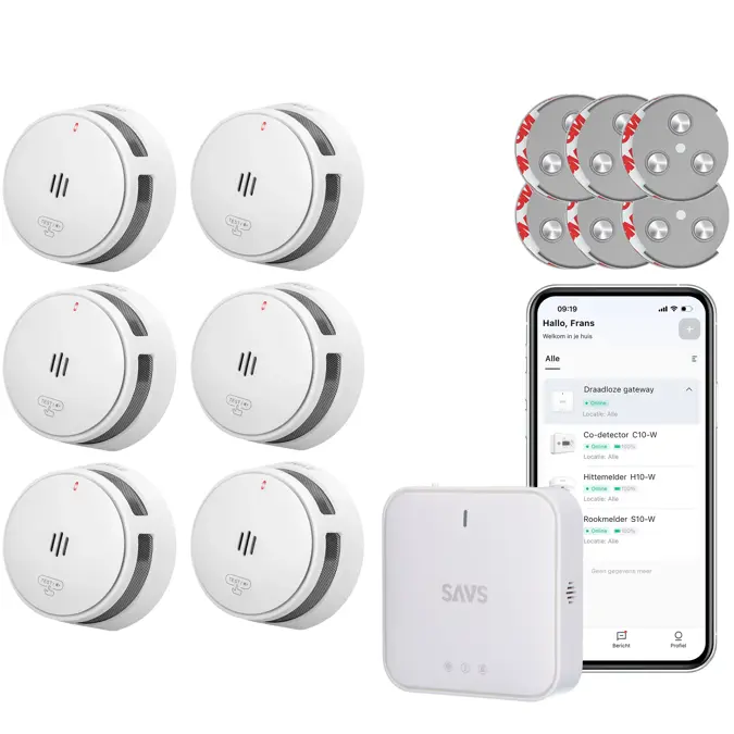 LinkSmart bundel 6 Rookmelders, 1 Gateway