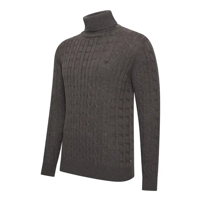 Heren Aosta Cable Pullover Cappuccino Italia