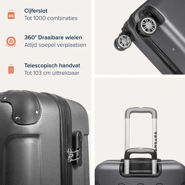 TRVLMORE Kofferset - 3 Delig - 38L