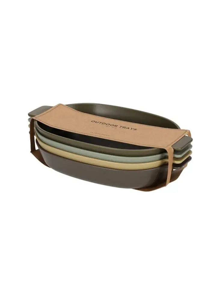 Camping Ovalen borden - Set van 4