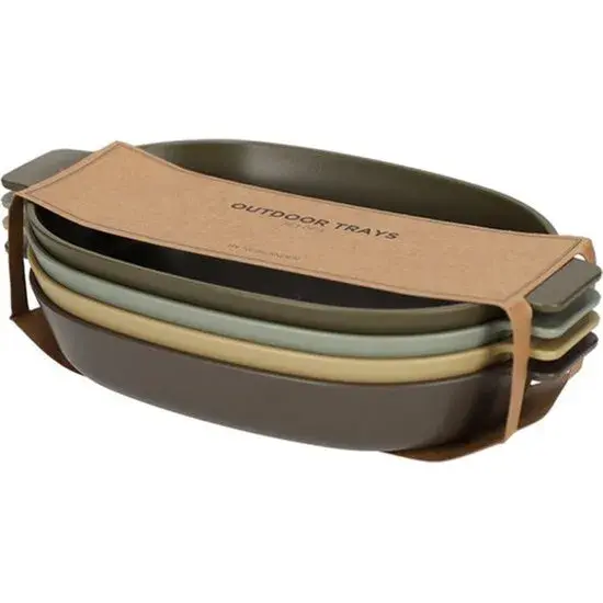 Camping Ovalen borden - Set van 4