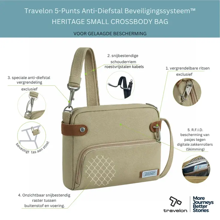 Travelon Anti-Diefstal Heritage Crossbody