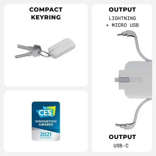 TAU Mini Powerbank - Wit