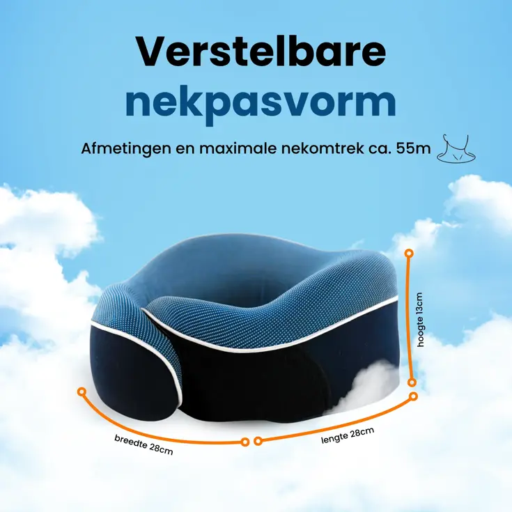 Reissets 2-Pack - Memory Foam - Donkerblauw