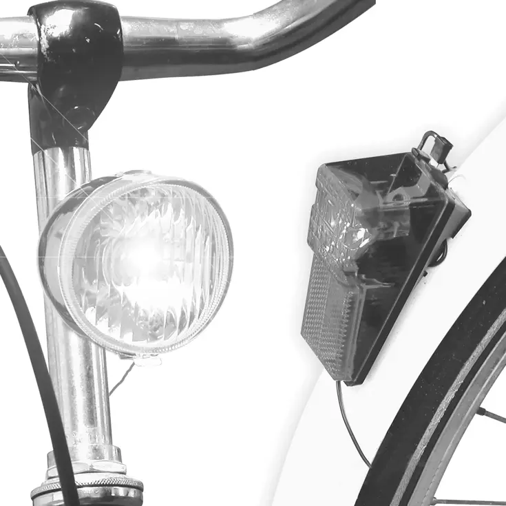 Set van 6 fietslampjes voor veilig rijden