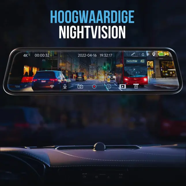 T55 4K 2CH Full Mirror Wifi GPS 32gb dashcam