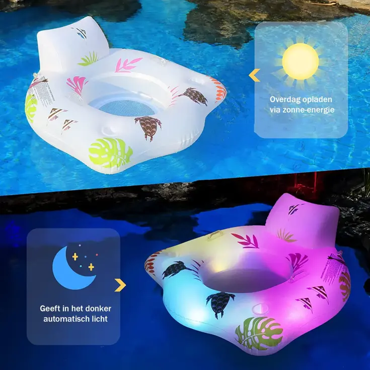 Opblaasbare Solar Sofa met RGB verlichting