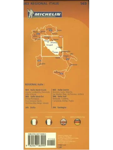 Michelin wegenkaart Regional 563 Italië – midden