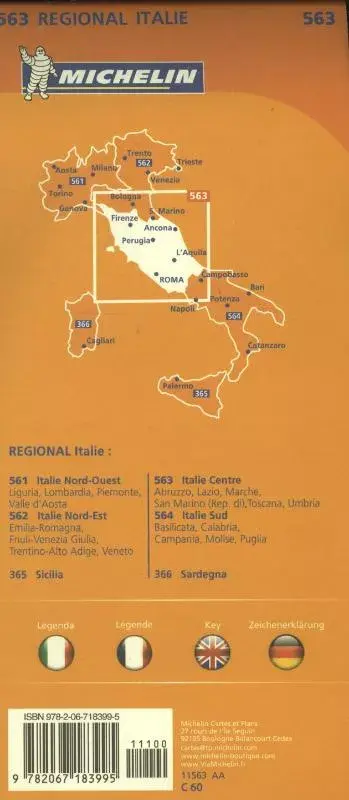 Michelin wegenkaart Regional 563 Italië – midden