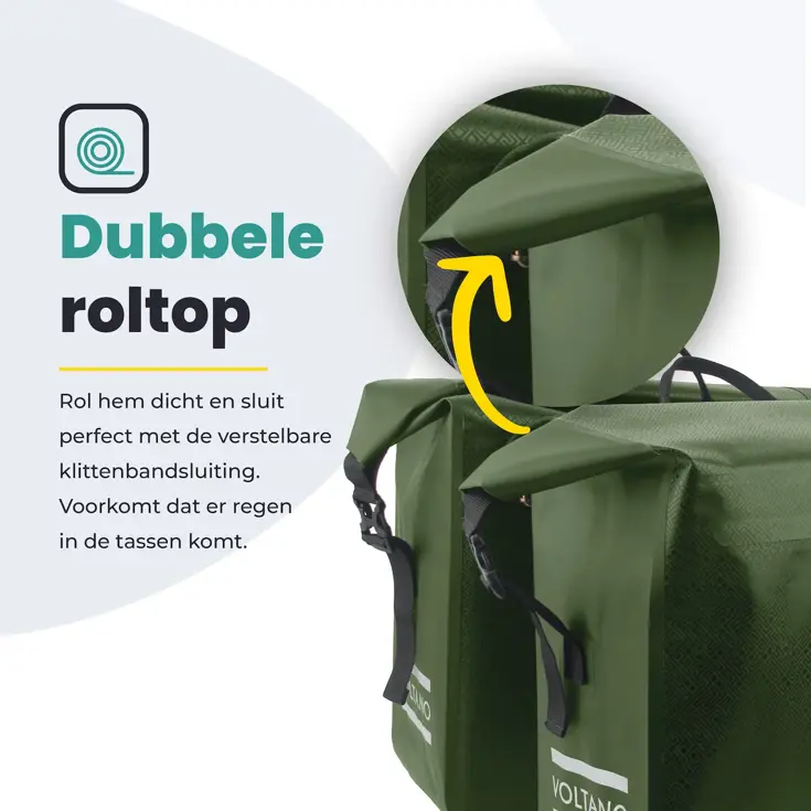 Voltano Dubbele Rolltop Fietstas 48 L