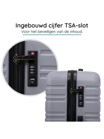 Reiskoffer L ABS 95L met TSA-slot en 360° wielen