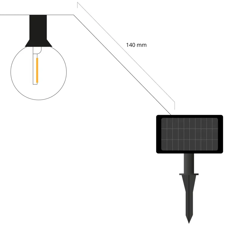 RexTech solar lichtslinger Chain - 10 lampen