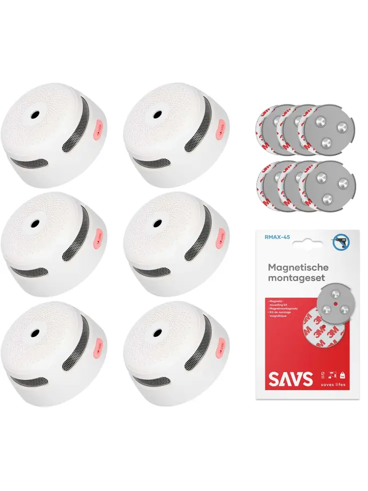 XS01 Rookmelder met magneet 6-pack
