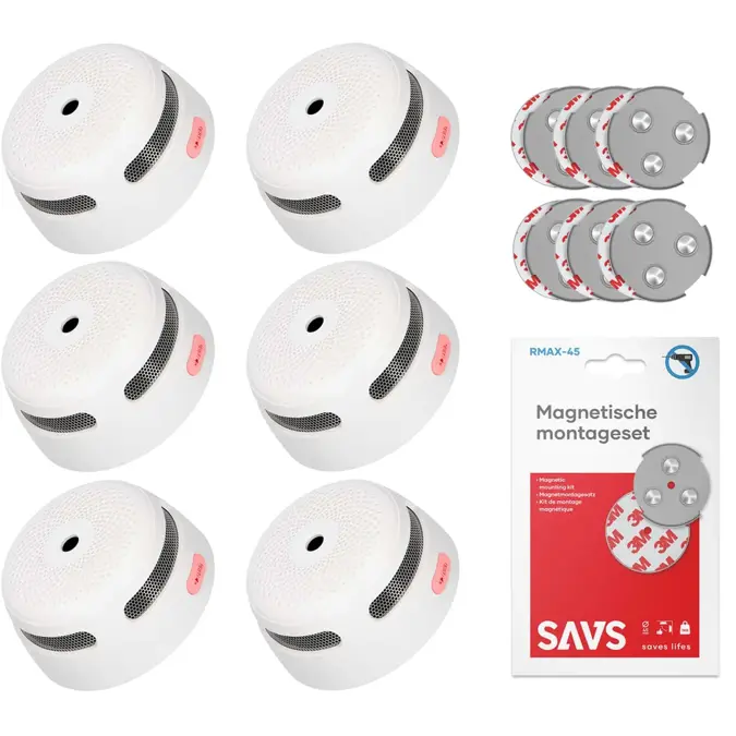 XS01 Rookmelder met magneet 6-pack