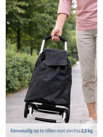 Boodschappentrolley 53L Zwart Met Wielen