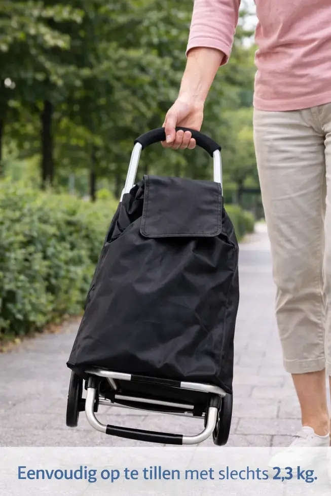 Boodschappentrolley 53L Zwart Met Wielen