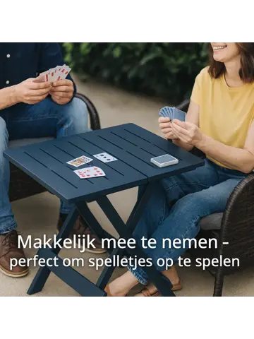 Inklapbare Bijzettafel zwart 43x45 cm