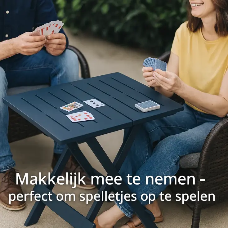 Inklapbare Bijzettafel zwart 43x45 cm