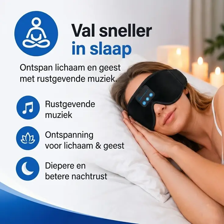 Slaapmasker Bluetooth 3D - Traagschuim Luxe