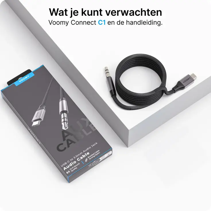 Connect C1 - USB-C naar Aux Kabel - 1 meter