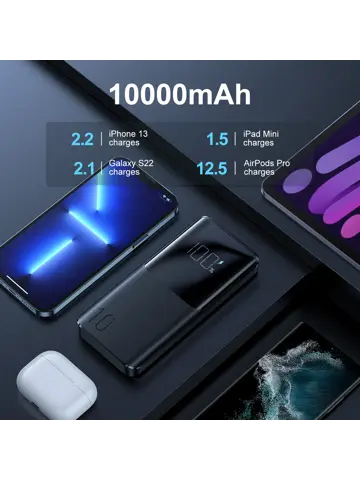 Powerbank - 10000mAh - Zwart